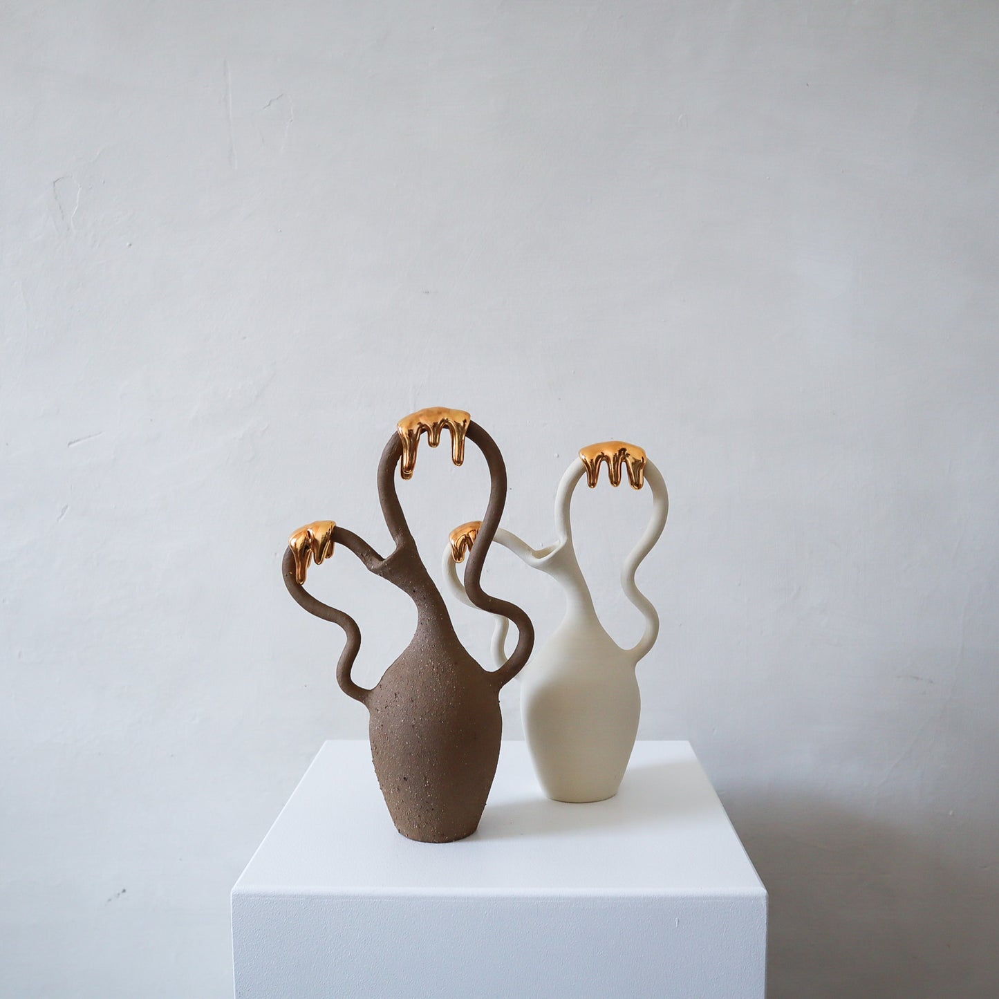 Dancing Woman - Brown / Gold Drip