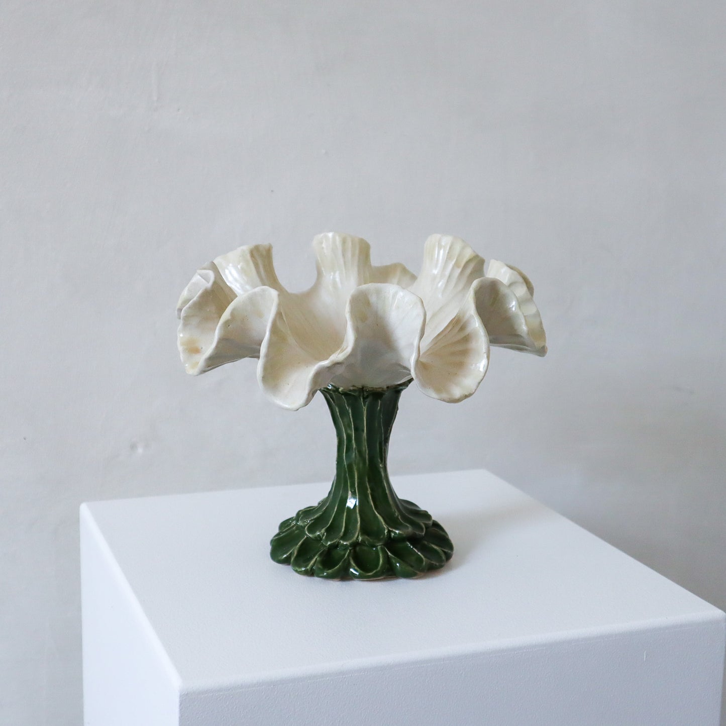Flute Bowl - Cream/Green