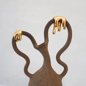 Dancing Woman - Brown / Gold Drip