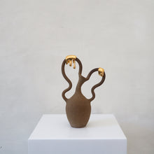 Load image into Gallery viewer, Dancing Woman - Brown / Gold Drip
