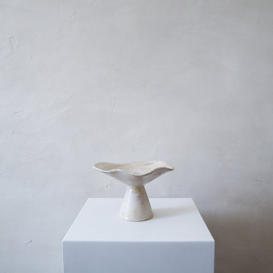Elipse Pedestal Dish - Speckled Beige