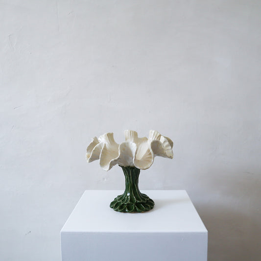 Flute Bowl - Cream/Green