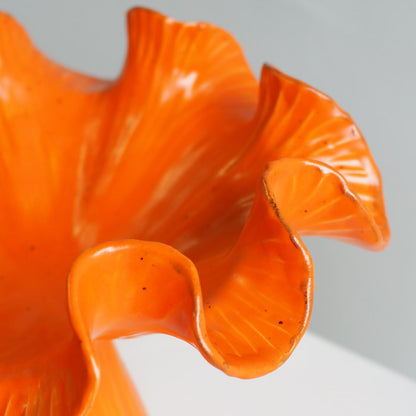 Ruffle Pedestal Bowl - Persimmon